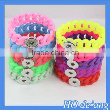 Hogift Fashion Silicone Bracelet DIY Personalized Buttons Bracelet