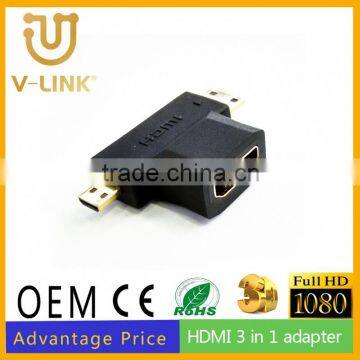 Portable female hdmi to male mini hdmi adapter with high speed data transmission