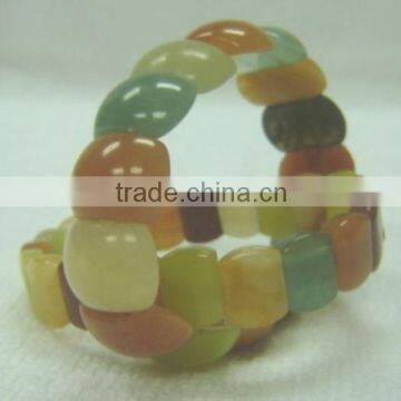 Hot seller semi precious stone lemon jade rectangle beads bracelet jewelry