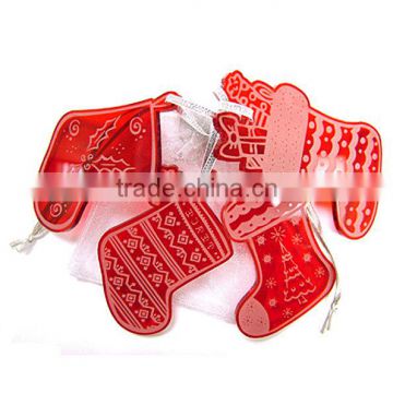 Acrylic Santa Stockings Christmas Tree Decoration Ornaments - set of 4