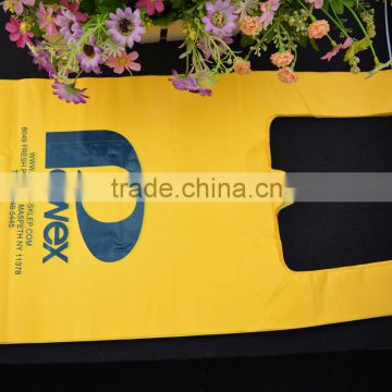 Custom Printed plastic t shirt shopping bag / hdpe vest handles plastic shopping bag