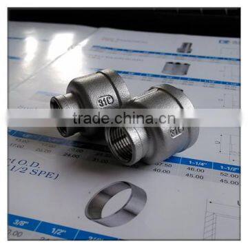 Class 150 casting stainless steel female thread reducing connector 3/4"x1/2"