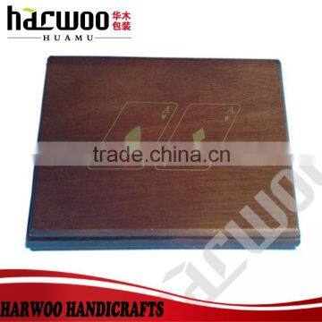 gambing wooden box with lacquer,engraved wooden playing card box,custom rectangle wooden box