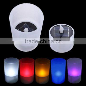 Novelty Colorful Changing Flameless Night Lights Solar Power & Battery Power Luminaria Light Sensor LED Night Light Candle Lamp