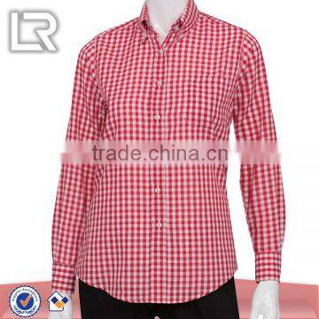 Chef Work Ladies Long Sleeve Gingham Shirt