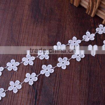 wide polyester chemical lace trim for bridal dress