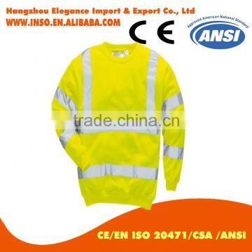 Hot selling Safety High Visibility Warm Shirt Adults Sweatshirt With Reflector