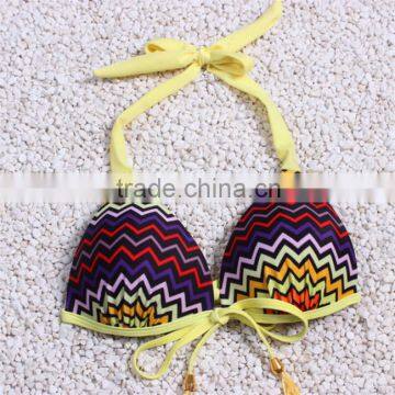 2016 Wholesale Female Split Triangle Swimwear Sexy Printing Bikini