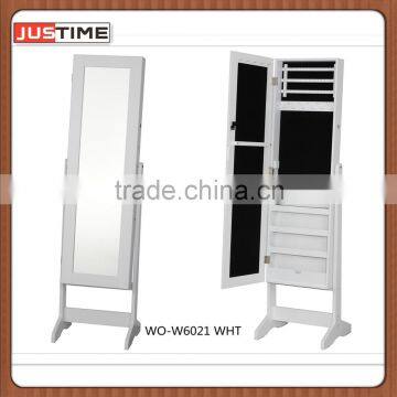 Jewelry Cosmetics Mirror, Black, White, standing, wall-mounted, Display cabinet