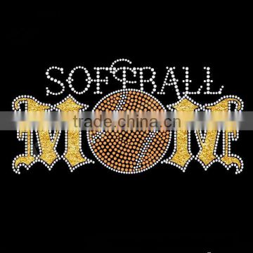 Softball mom glitter rhinestone heat transfer vinyl