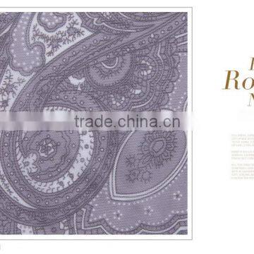 Grey Cashew Nuts Flower Mesh Spandex Nylon N7020 60gsm Elastic Printing Fabric OEKO 100 photo-5