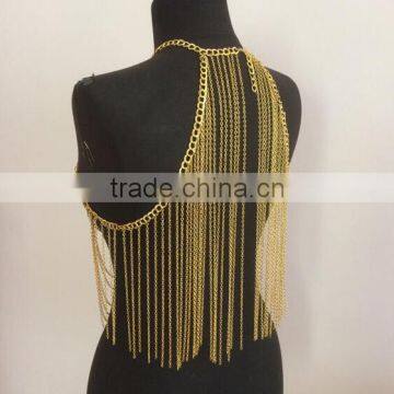 Gold Plated Tassel Body Chain Bra Cover Body Chain Dress photo-3