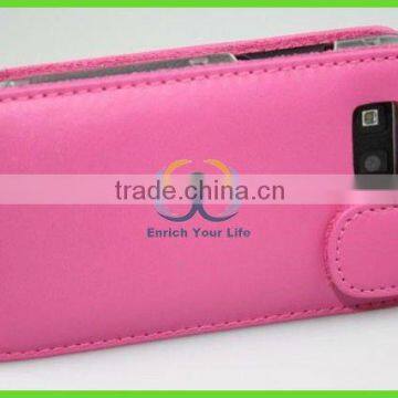 Romantic pink phone front bumper leather cover for htc skin