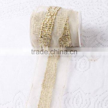 Wholesale Beaded Lace Trim Tape Handmade Sew On Mesh Lace Trimming With Beads Trims photo-2