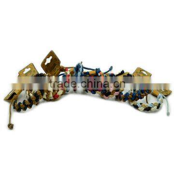 2015 Hot Sale Wholesale Handmade Multi-colour Cotton Cord Braided Friendship Bracelet