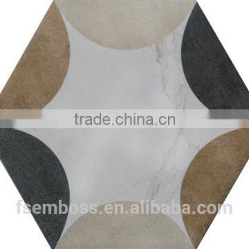 100*200*175mm hexagon glazed porcelain tile kitchen mosaic floor tile