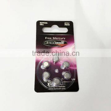 Mercury Free 0% Hg & Pb Hearing Aid Battery 1.4V A13 pr48 zinc air battery