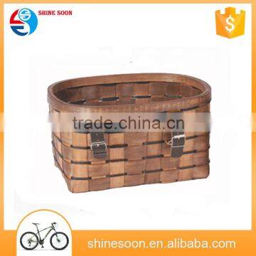 bicycle accessories personalized handbar bike baskets/wood bicycle basket