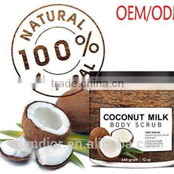 Mendior Container Coconut Milk Body Scrub Exfoliates, Moisturizes OEM custom brand
