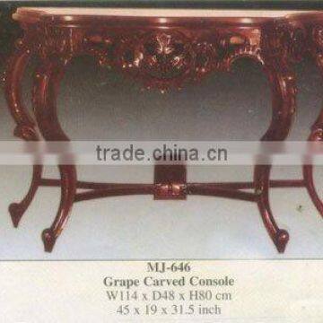 Grape Carved Console Mahogany Indoor Furniture.