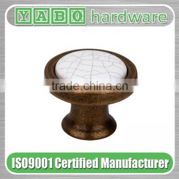 High quality antique zinc alloy cabinet pulls, ceramic furniture knobs and pulls