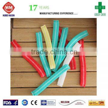 OEM Manufacturer nonwoven disposable single or double elastic mob cap clip cap strip cap