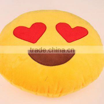 2016 hot sale heart eyes emoji pillow plush toy