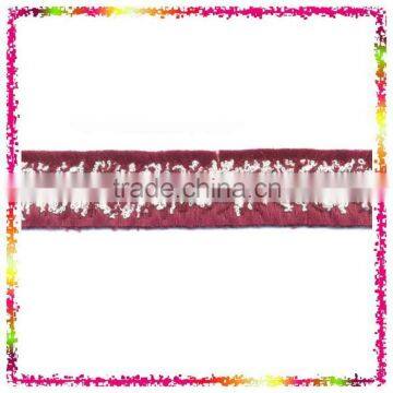 Burgundy Gold Metallic Wool Thread Braid Decorative Trimming swimwear