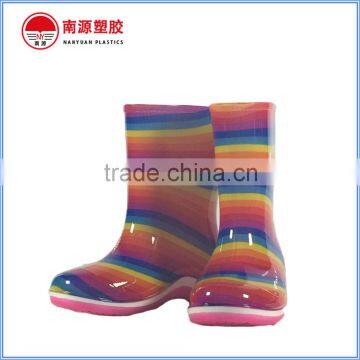 Rainbow rain boots for kids with opotinal LED light