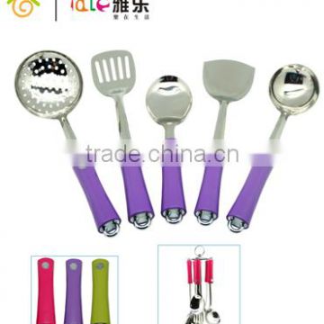 Colorful Food Grade 5pcs Set Kitchen Utensils with a Hanging Stand