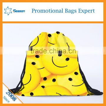 Wholesale waterproof emoji drawstring bag backpack teenage                        
                                                                                Supplier's Choice