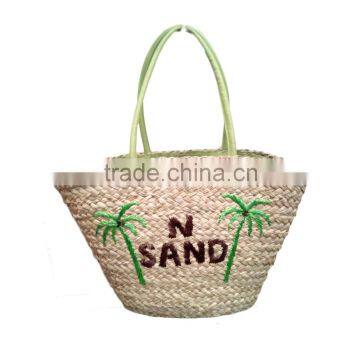 The Green beach bag with PU handle