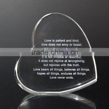 heart shaped laser crystal gift for girlfriend