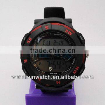 Stainless steel back electronic sports waterproof 5atm watch