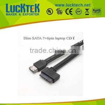 SATA CABLE,Slim SATA 7+6pin cable, Slim SATA 13pin to Power eSATA, 0.5m