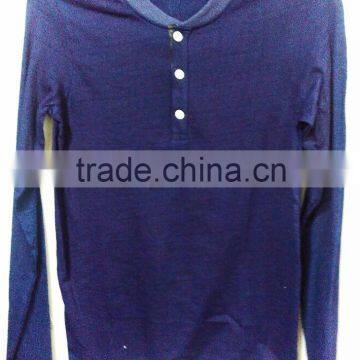 100% ORGANIC COTTON MENS HENLEY NECK TSHIRT COLD PIGMENT DYED