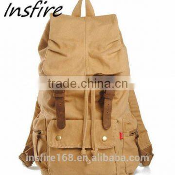 2016 canvas leather backpack leisure bag messenger bag canvas