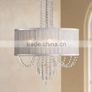 11.20 Draped strings clear crystal beads and a silver finish Crystal Chandelier