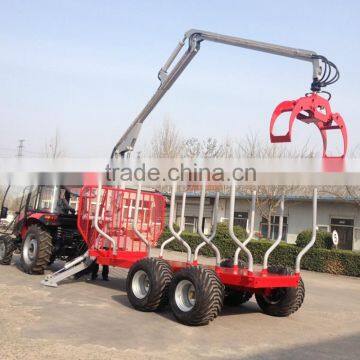 Hot selling ZM12006 12 Tons Log trailer with Crane for 80-140HP Tractor