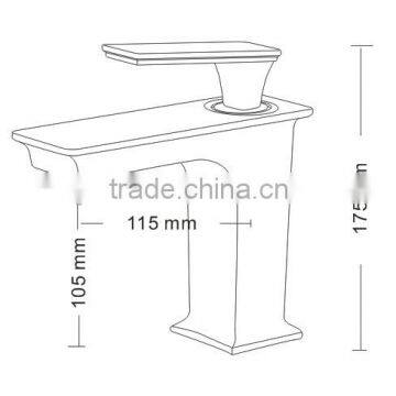 New Design Square Chrome Gold Single Handle Basin Faucet photo-4