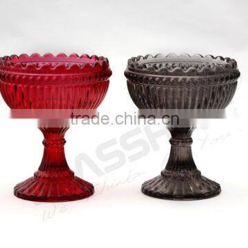 Embossed Fashion Vintage Stencilling Ice Cream Cup Glass Dessert Cup Top 10 Ice Cream Bowls