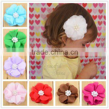 wholesale wedding gem rose petal flower, differernt colors artificial hairpin flower