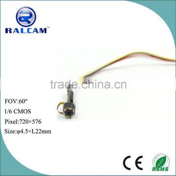 D4.5mm*L22mm 3cm-6cm focusing length mini camera module with 6 pcs white leds