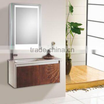 America aluminum LED lighting medicine cabinet bathroom mirrors with anti-fog pad