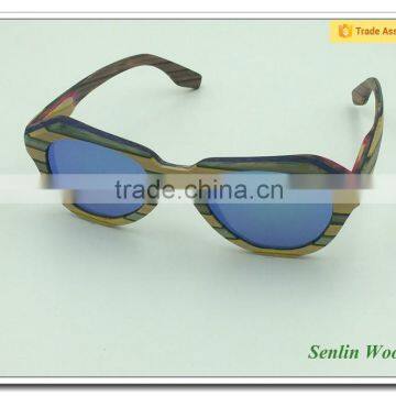 Fashion Design Bamboo Sunglasses Polarized Lenses Custom Logo Free Wooden Frame Material Wooden Sunglasses