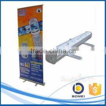 Advertising aluminum roll screen, roll up standees with feets, economic aluminum roll up banner