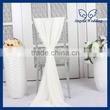 SH003F Wholesale cheap elegant fancy wedding ivory chiffon chair sash