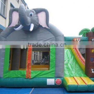 Hot selling elephant inflatable bounce house with slide