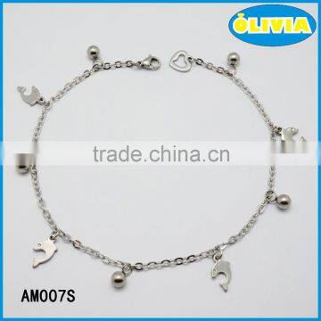 Olivia Jewelry Good Luck Dolphin Animal Charm 18k Gold Chain Anklet For Girls photo-2