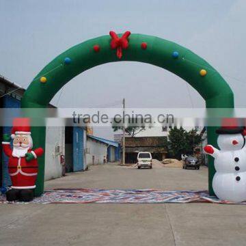 Holiday Decorative Inflatable Santa and Snowman Archway